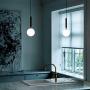 Modo Lighting Modern Pendant Lighting, Paking Finish with Globe Matte Glass Lampshade (Black)
