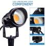 SUNVIE 12W Spot Lights Outdoor LED Landscape Lighting 120V AC Spotlights for Yard Waterproof Landscape Lights with Spiked Stake for Tree Garden Pathway Warm White Flag Lights with US 3-Plug In(4 Pack)