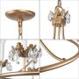 LOG BARN Large Gold Chandelier, Round Chandelier with Crystal Pendants for Dining Room, Kitchen Island, 29.5” Dia