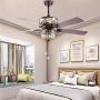 RainierLight Crystal Ceiling Fan Lamp LED Light for Bedroom/Living Room Hotel/Restaurant with 5 Premium Wood Reversible Blades Remote Control 52 Inch …