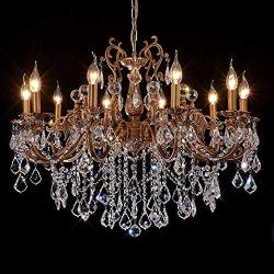 MEEROSEE Crystal Chandeliers Contemporary Chandelier Island Lighting 10 Lights Candle Pendant Ceiling Light Fixture for Dining Room Living Room Kitchen Bedroom Hallway Entry D35.4''