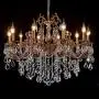 MEEROSEE Crystal Chandeliers Contemporary Chandelier Island Lighting 10 Lights Candle Pendant Ceiling Light Fixture for Dining Room Living Room Kitchen Bedroom Hallway Entry D35.4''