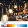 Newhouse Lighting CSTRINGLED18 Hanging Sockets | Weatherproof Technology String Light, 48ft, Black, 48 Ft