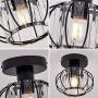 YLONG-ZS Semi Flush Mount Clear Pannel Chandelier Lighting Black Matel Finishing and Chandeliers Ceiling Light Fixture E26 Bulbs Pendant Light in Bedroom, Hall or Dining Room