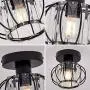 YLONG-ZS Semi Flush Mount Clear Pannel Chandelier Lighting Black Matel Finishing and Chandeliers Ceiling Light Fixture E26 Bulbs Pendant Light in Bedroom, Hall or Dining Room