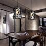 HMVPL Farmhouse Pendent Ceiling Lighting Fixtures with 16.4 Ft Plug in Cord and On/Off Dimmer Switch, Industrial Iron Glass Swag Hanging Lamps for Kitchen Island Dining Room Hallway