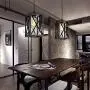 HMVPL Farmhouse Pendent Ceiling Lighting Fixtures with 16.4 Ft Plug in Cord and On/Off Dimmer Switch, Industrial Iron Glass Swag Hanging Lamps for Kitchen Island Dining Room Hallway