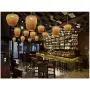 LITFAD Double-Decker Bamboo Pendant Lights Restaurant 1 Light Suspended Light Rustic Weave Ceiling Hanging Light in Beige with Adjustable Hanging Cord for Dining Room Restaurant Bar - 7.5'' (19 cm)
