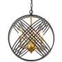 Maxax Crystal Chandeliers 4 Lights Pendant Lighting for Dining Room, Living Room, Foyer, Lobby, Hallway(4 Light Black&Gold)