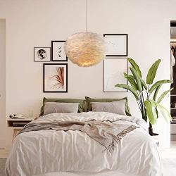 Newrays Nordic Modern Feather Pendant Light Fixture Creative Personality Art Lamps for Bedroom Kitchen Restaurant Living Room (Large)