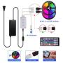 Yardeen 65.6ft LED Strip Lights, Bluetooth Extra-Long 5050RGB, UL Adapter 2x32.8ft 600LEDs for iOS and Android, 44-Key Controller/App Controlled Music Lights for Home, Kitchen, TV, Party