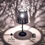 Touch Control Mini Table Lamp,  3 Way Dimmable Bedside Lamp, Decorative Nightstand Lamp for Bedroom, Living Room, Black Metal Shade Forest Lighting, Bulb Included
