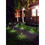 Enchanted Spaces Black Solar Path Light, Set of 6, with Glass Lens, Metal Ground Stake, and Extra-Bright LED for Lawn, Patio, Yard, Walkway, Driveway