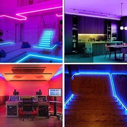 40FT LED Strip Lights, OHLUX Music Sync Flexible Rope Lights, 5050SMD 400LEDs Dimmable Light Decorations with 44 Keys RF Remote Controller Full Kit for Holiday Room Wall Corner Bedroom Bar Dorm Decor