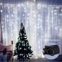 White Twinkle Curtain Lights, Romantic Wedding Lights, 10 Ft Connectable Curtain Lights with 8 Twinkle Modes Led Fairy Lights for Bedroom, Waterproof Outdoor String Lights for Wedding Decorations