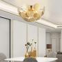 Garwarm Modern Flush Mount Chandelier, Stainless Steel Ceiling Light for Living Room Bedroom Dining Room, 6 Lights Ceiling Light Fixtures Gold Garwarm Modern Flush Mount Chandelier, Stainless Steel Ceiling Light for Living Room Bedroom Dining Room, 6 Lights Ceiling Light Fixtures Gold