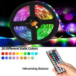 Led Strip Lights,UMICKOO 32.8 feet 10m RGB 300LEDs Waterproof Light Strip Kits with Infrared 44 Key, Suitable for Room,TV, Ceiling, Cupboard Bar Home Decoration