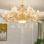 Panghuhu88 Crystal Classic Chandelier Modern Contemporary Chandelier European Ceiling Pendant Lights for Dining Room Living Room Hotel, E12 Bulbs Required (12 Bulb)