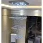 Square Base Spiral Staircase Light Large High Ceiling Light Fixture 12-Lights Raindrop Crystal Chandeliers Modern Living Room Lighting for Hallway Foyer Hall