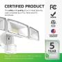 Sunco Lighting 2 Pack 38W LED Flood Light, 5000K Daylight, 3600 LM, 3 Head White Outdoor Security Light Fixture, IP65 Waterproof, Dusk-to-Dawn Photocell + PIR Motion Activated Sensor - ETL Sunco Lighting 2 Pack 38W LED Flood Light, 5000K Daylight, 3600 LM, 3 Head White Outdoor Security Light Fixture, IP65 Waterproof, Dusk-to-Dawn Photocell + PIR Motion Activated Sensor - ETL