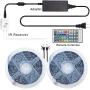 50FT Music LED Strip Lights,Sync to Music with 40 Key Remote Controller Flexible Strip Lights for Bedroom