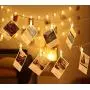 LED Photo String Lights-Magnoloran 20 Photo Clips Battery Powered Fairy Twinkle Lights, Wedding Party Christmas Home Decor Lights for Hanging Photos, Cards and Artwork, Warm White