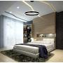 Chandeliers Lighting, Modern LED Pendant Light Fixture 1 Ring Chandelier with Remote Control Kitchen Ceiling Light Black Meenyo