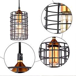 CHICLUX Plug in Pendant Light, Metal Cage Ceiling Lighting with On/Off Switch Oil-Rubbed Dark Bronze Hanging Light Fixture for Farmhouse Dining Room Living Room