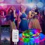 LED Lights for Bedroom 50ft,LED Light Strip Music Sync Color Changing 5050 RGB Light Strips for Room with Bluetooth Remote Controlled LED Lights for Bedroom TV, Party, Home