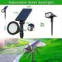 DBF Solar Lights Outdoor, Upgraded 18 LED Waterproof Solar Spotlights Solar Landscape Lights Adjustable Auto On/Off Wall Security Lighting for Garden Yard Pathway Driveway Pool, Pack of 2 (Cool White)