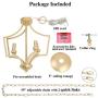 KSANA Gold Chandelier, Small Pendant Light for Kitchen Island, Dining & Living Room