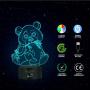 Giant Panda Bear 3D Illusion Lamps, Elstey 7 Color Changing Touch Table Desk LED Night Light Great Gifts for Kids