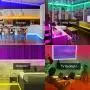 Charkee Led Lights for Bedroom 50ft, 2 Rolls of 25ft Led Light Strips with Remote and Power Supply for Bedroom, Room, Kitchen, Decoration