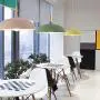 STGLIGHTING Swag Plug-in Pendant Light Wooden Handle Pendant Light with 15ft Plug-in UL On/Off Dimmer Switch Cord Macaron Yellow Lampshade Loft Style Lamps for Dining Room Bulbs Not Included
