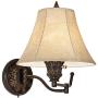Rosslyn Rustic Swing Arm Wall Lamps Set of 2 French Country Bronze Plug-in Light Fixture Faux Leather Shade for Bedroom Bedside Living Room Reading - Barnes and Ivy Rosslyn Rustic Swing Arm Wall Lamps Set of 2 French Country Bronze Plug-in Light Fixture Faux Leather Shade for Bedroom Bedside Living Room Reading - Barnes and Ivy
