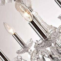 Modern Contemporary K9 Crystal Chandelier with 5 Lights Pendant Light with Crystal Drops,Ceiling Light Fixture for Dining Room, Bedroom, Living Room,Chrome