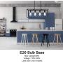 VINLUZ 4 Light Kitchen Island Pendant Light Black Modern Chandelier Industrial Ceiling Hanging Light Fixture for Dining Room Corridor Cafe