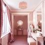 Pink Chandelier Drum Flush Mount Chandelier Crystal Ceiling Light Fixture 3 Light Bedroom Chandelier