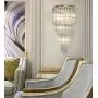 LITFAD Clear Crystal Wall Sconce 5 Lights Contemporary Wall Light Fixture Modern Wall Mount Light Fixture in Gold LED Wall Lamps Sconce Night Light for Living Room Hallway Bedside Hotel