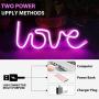 TURNMEON Pink Love Light Neon Lights Signs for Wall Decor, USB or Battery Led Light up Signs for Bedroom Birthday Party Living Room Home Indoor Valentines Decoration(Love)