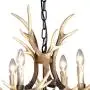 Resin Antler Chandelier ,6 Light Deer Antler Chandelier Vintage Style for Living Room Dining Room Cafe Kitchen Bar Entry etc American Countryside Deer Horn Ceiling Lights BN1055-6(Brown)