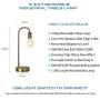 Keymit 3 Way Dimmable LED Edison Industrial Lamp, Matte Brass Bedside Lamp, Minimalist Table Lamp for Bedroom Living Room, Nightstand, Edison Warm Glow G80 8W 2200K LED Filament Bulb Included