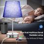 Touch Table Lamp with Dual USB Ports for Bedroom, 3 Way Dimmable Blue Touch Bedside Lamp with Charging Ports & AC Outlet, Nightstand Lamp for Living Room and Office (A19 5000K LED Bulb Included)