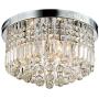 Saint Mossi Modern K9 Crystal Raindrop Chandelier Lighting Flush Mount LED Ceiling Light Fixture Pendant Lamp for Dining Room Bathroom Bedroom Livingroom 9 E12 LED Bulbs Required Height 11 x Width 20