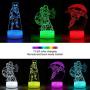 3D Battle Royale Night Light - 3 Pattern 16 Color Change Decor Lamp with Remote & Smart Touch, Christmas and Birthday Gifts for Battle Royale Fans