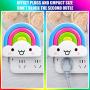 2 Pieces Rainbow Kids LED Night Lights Plug-in Rainbow Night Lights Dusk to Dawn Sensor Nursery Nightlight 0.2 Watt for Children Girls Boys Toddler Bedroom Decoration