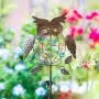 TAKE ME Garden Solar Lights Outdoor,Solar Powered Stake Lights - Metal OWL LED Decorative Garden Lights for Walkway,Pathway,Yard,Lawn (Bronze)