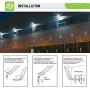 ASD 30W LED Flood Light with Arm - 5000K Daylight 3056 Lm - 70W MH Equivalent - IP65 Waterproof - 120V Commercial Super Bright LED Floodlight Outdoor Garage - Black Finish - UL & DLC Standard, 10-Pack