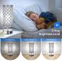 Crystal Table Lamps for bedrooms with Fast Dual USB Ports, 5000K Touch Dimmable Bedside Lamps Set of 2, K9 Crystal Decorative Nightstand Lamps for Girls Guest Room, Living Room, LED Bulbs Included