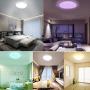 MikeWin Smart Ceiling Light LED Flush Mount WiFi 24W 16 Inch, Compatible with Alexa Google Home, 2400LM Sync to Music 2700-6500K RGBCW Low Profile Ambient Light Fixture for Bedroom Living Room